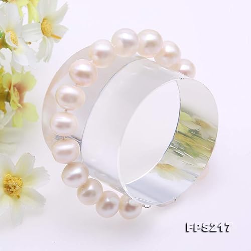 Miniatura 6 de JYX Pearl Neckalce - Juego de collar de perlas cultivadas de agua dulce blanca de 11,5 a 0.492 in de calidad AA+ para mujer, Perla, Perla