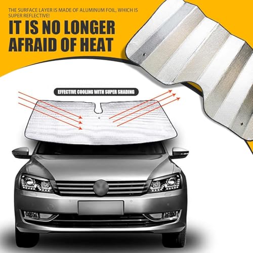 Image of Car Sunshade Summer Car Window Sunscreen Heat Insulation Foldable Sun Shade for Front Windshield UV Block, Sun Visor Shield Sun Reflective Sun Blind for Auto Interior Protection