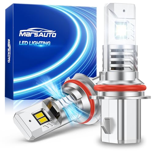 Image of Marsauto 9007 Light Bulbs, 70,000LM 1200% Super Bright, 1:1 Size, 6500K Cool White 9007 Fog Lights, No Adapter Required Easy Install, Pack of 2