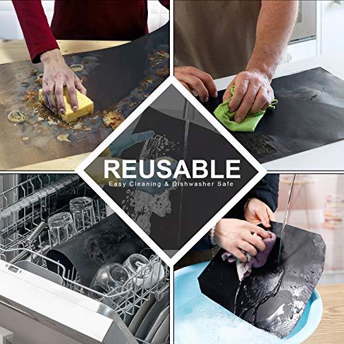 8 Pieces Oven Liner,Oven Liners for Bottom of Electric Gas Oven,Reusable Non-Stick Baking Mats Heat Resistant Outdoor BBQ Grill Mats Heavy Duty Oven Mats(15.75\'\'X13\'\')