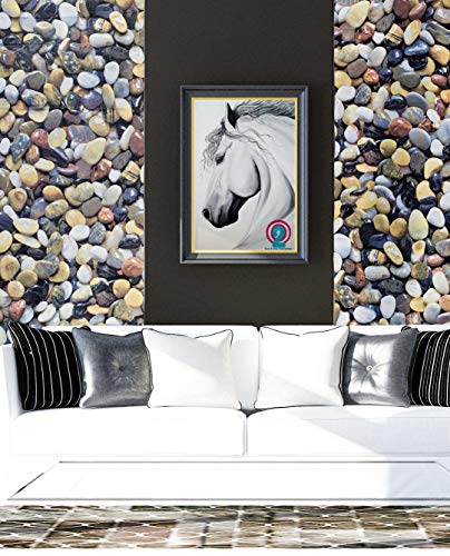 Image of High Gloss Stones (Pebbles) Design Self Adhesive Peel and Stick Wallpaper for Home, Office, Kitchen & Bathroom | Water & Heat Resistance Paper for DIY Decoration - (2 x 4 Feet)