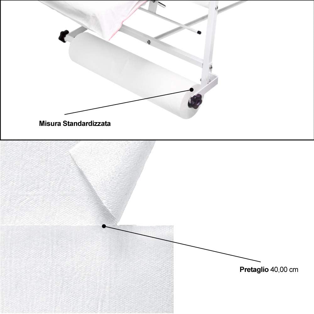 8 Rouleaux de Table de Massage Draps d'Examen 60 cm x 100 m Tissu non Tissé, Fabriqué en Italie, Medical Sud Professional