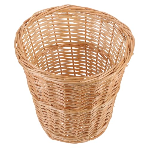 Angoily Corbeille à Déchets En Osier Tressé Grosse Taille, Panier à Ordures Tissé Multifonction, Poubelle De Style Pastoral Naturelle, Rangement Intérieur Écologique Pour Maison