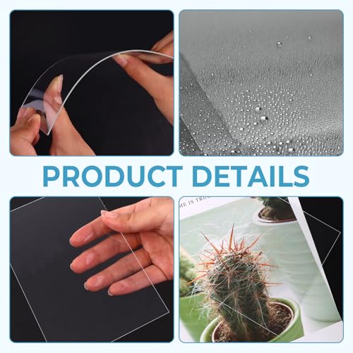 Image of TKOnline 22 PCS Plexiglass Sheets, 4 inch x 6 inch x 0.04 Clear PET Sheet Panels, Clear Acrylic Plastic Sheet for Picture Frame, Invitations, Poster Frames Plastic Board