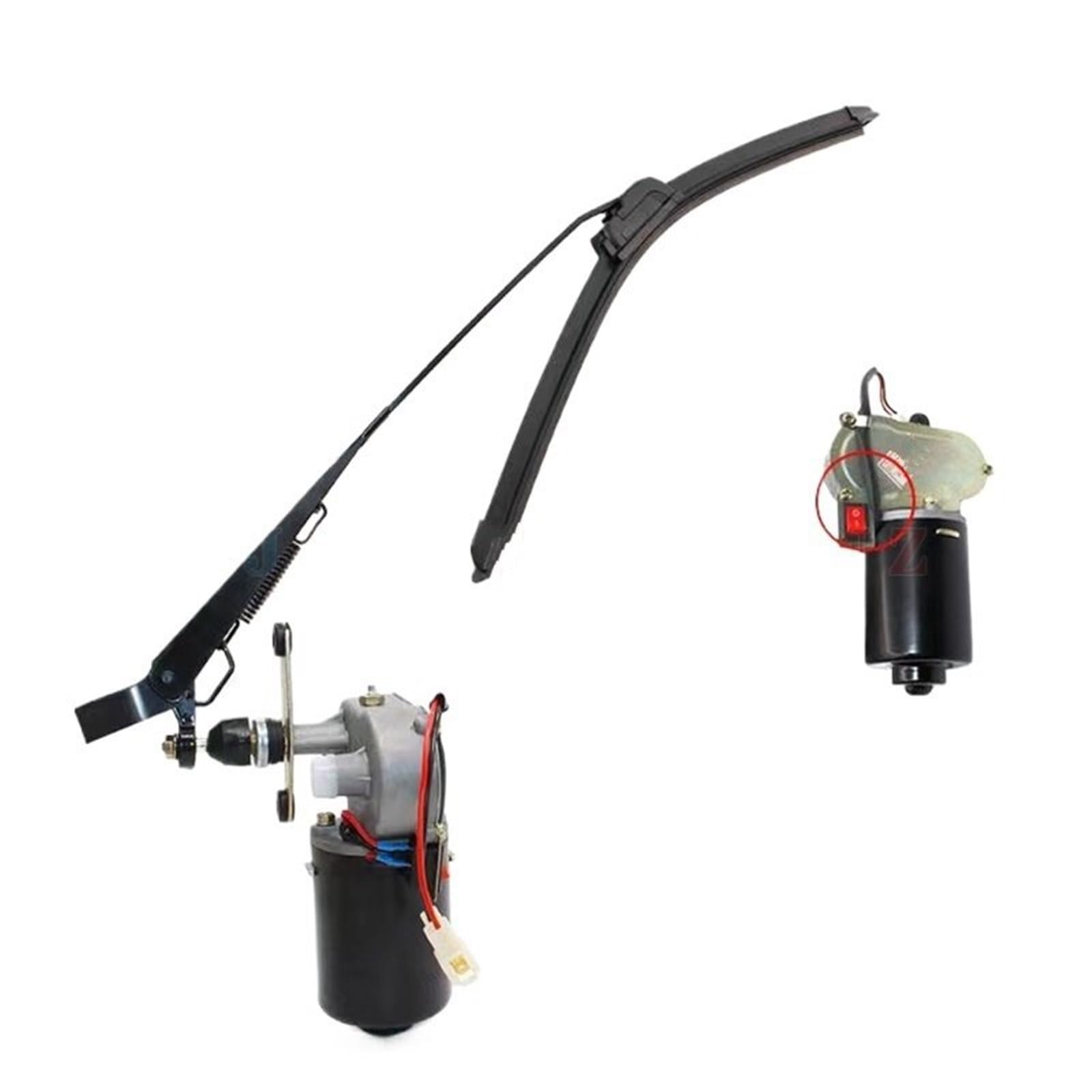 Silnik do szyb samochodowych Pióra wycieraczek Elektryczny silnik bez kości z/bez przełącznika Wycieraczka do roweru elektrycznego trójkołowego ﻿(Without switch 1Set,12V)