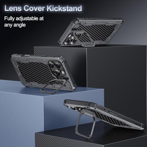 Coque antichoc iPhone 16 Pro béquille caméra intégrée dos carbone MagSafe