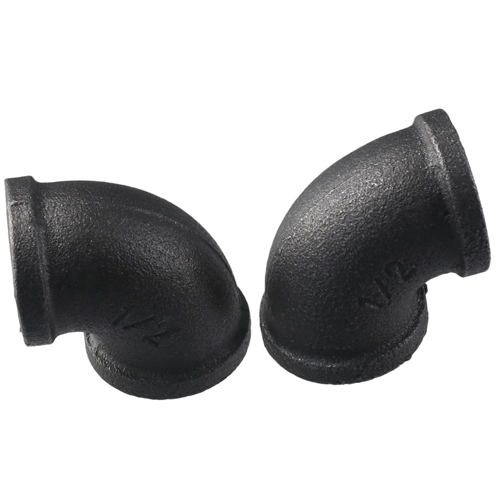 1,27 Cm (1/2 Zoll) Schwarze Temperguss-Rohrverschraubungen (30 Stück) – Flansch-Tees & Ellenbogen Für DIY-Möbel & Industrie-Look