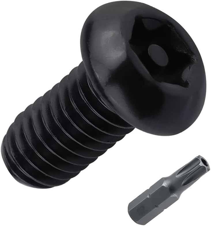 M4-0.7 x 8mm Tamper Proof Button Head Security Screws, Stainless Steel 304, Black Coated Anti-Theft Machine Screws for Automotive, Electronics, DIY & Outdoor Repair, 80-Pack (bit Included)