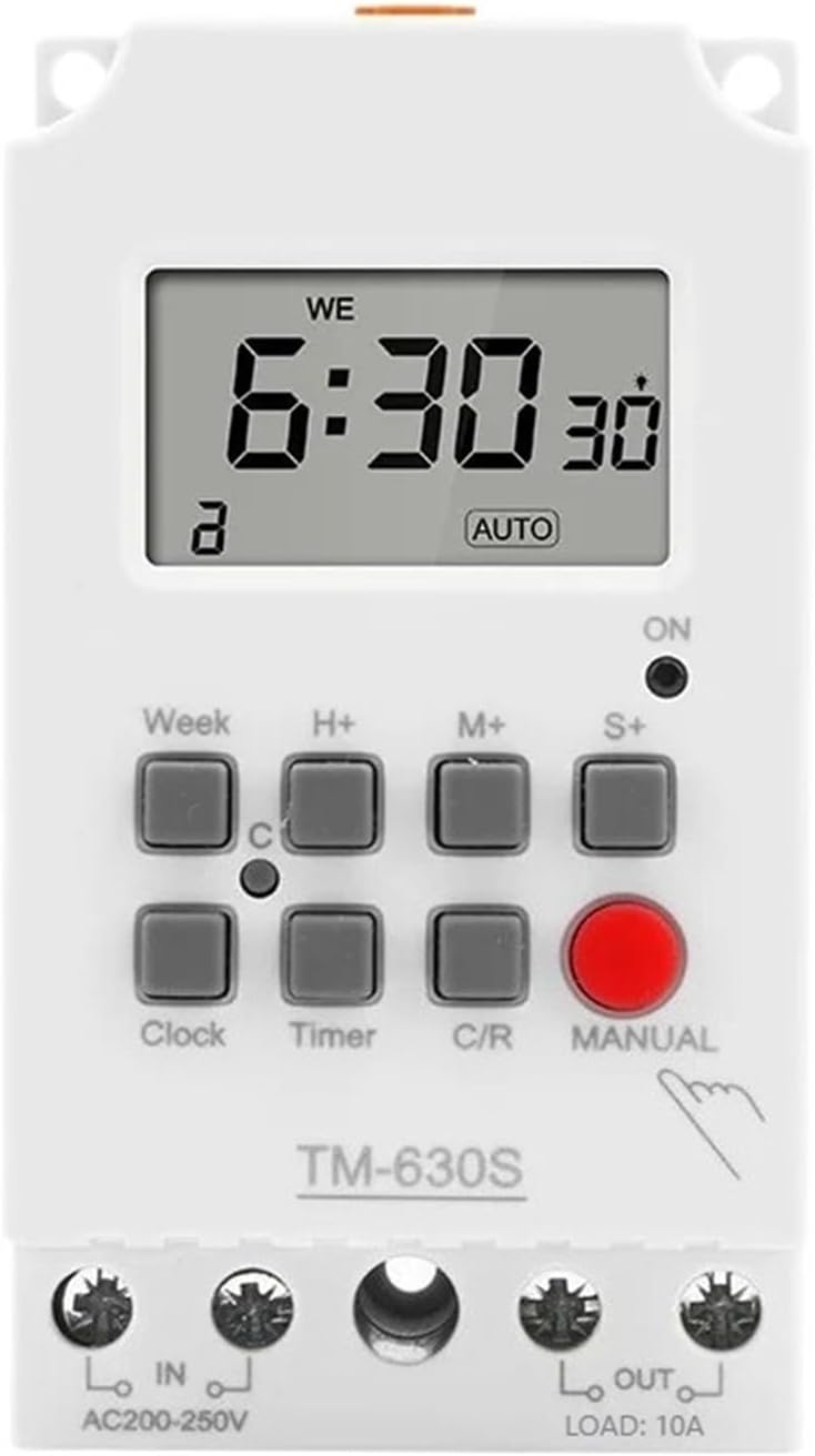 1pc 28 ON/Off AC 220V 12V Second Setting Digital Timer Switch 24hr 7 Days Weekly Programmable Time Relay Voltage Output 10A(85-265VAC)