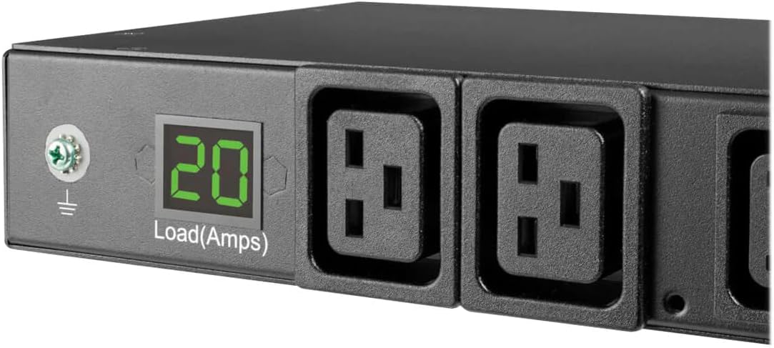 Eaton Tripp Lite PDUMH20HVL66 Metered PDU 20A 3.2-3.8kW 208/240V, 10 Outlets (8 C13, 2 C19), L6-20P Plug, 6 ft Cord, 1U Rack TAA Compliant, ACE 3 Year Warranty Included