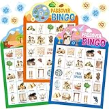 Fancy Land Passover Bingo Game for Kids Adults Passover Pesach Party Bingo Cards Family Seder Night Activities Decorations Favors Supplies 24 Players
