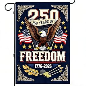 250 Anniversary USA Flag, 4th of July Decorations, America 250 Flag, 250 Years America Garden Flag, America 250 Merchandise, 250th Anniversary USA Patriotic Banner, United States Double-Sided with Eagle Design, 1776-2026 Commemorative (Blue, 12*18 IN)