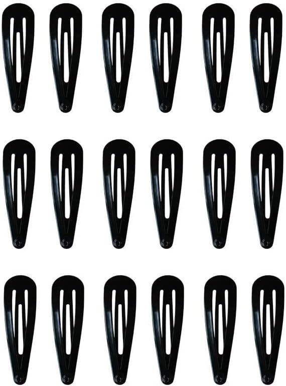 MUUZLL 20 Pack Hair Clips, 2 Inch Metal Hair Clips, Kids Barrettes Girls' Hair Accessories, Barrettes Women Metal Snap Hair Clips Accessories Non-Slip Black