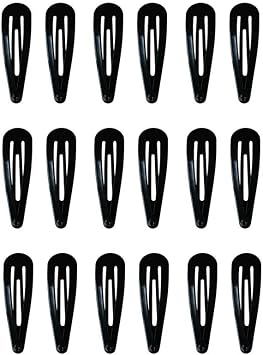 MUUZLL 20 Pack Hair Clips, 2 Inch Metal Hair Clips, Kids Barrettes Girls' Hair Accessories, Barrettes Women Metal Snap Hair Clips Accessories Non-Slip Black