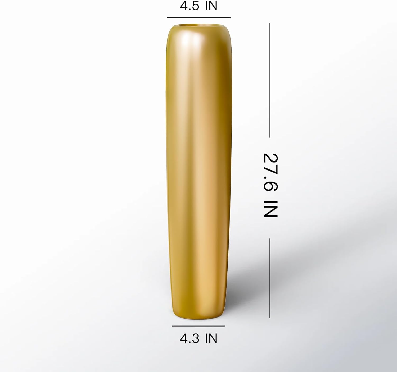 27.5" Gold Vase for Home Decor - Tall Floor Vase for Living Room, Bedroom, Office - Elegant Minimalist Tall Vases for Large Dried Stems, Pampas Grass, Artificial Branches