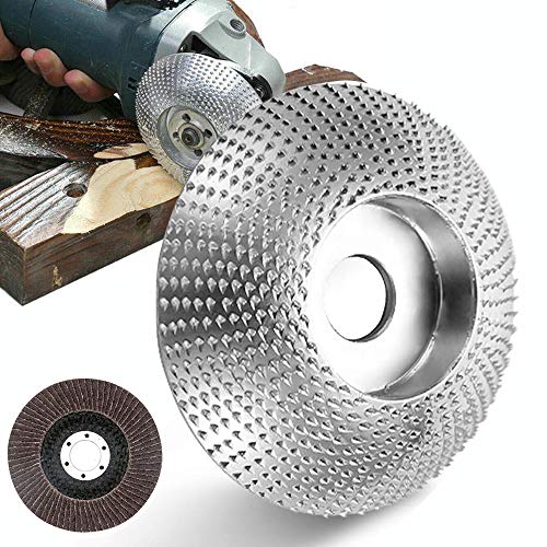 UNKNOK Grinder Shaping Disc Wood Angle Grinding Wheel Wood 5/8 inch Tungsten Carbide Grinding Wheel Sanding Carving Tool Attachment Sanding Grinding Wheel