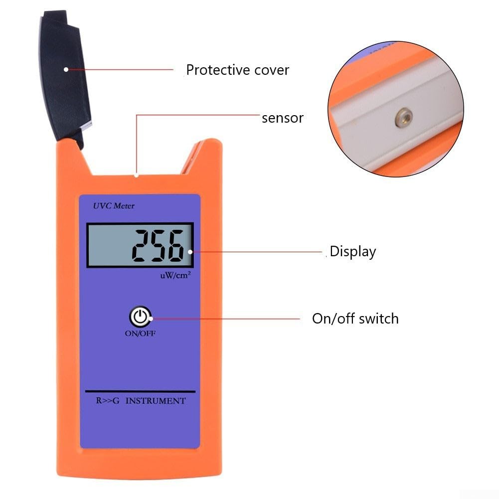 Professionelles UVC Lux Meter für Terrarium und Labor, digitales Photometer mit integriertem Filter für exakte Messung von 220-280 nm, robustes Gehäuse, einfache Bedienung zur Überwachung von UV