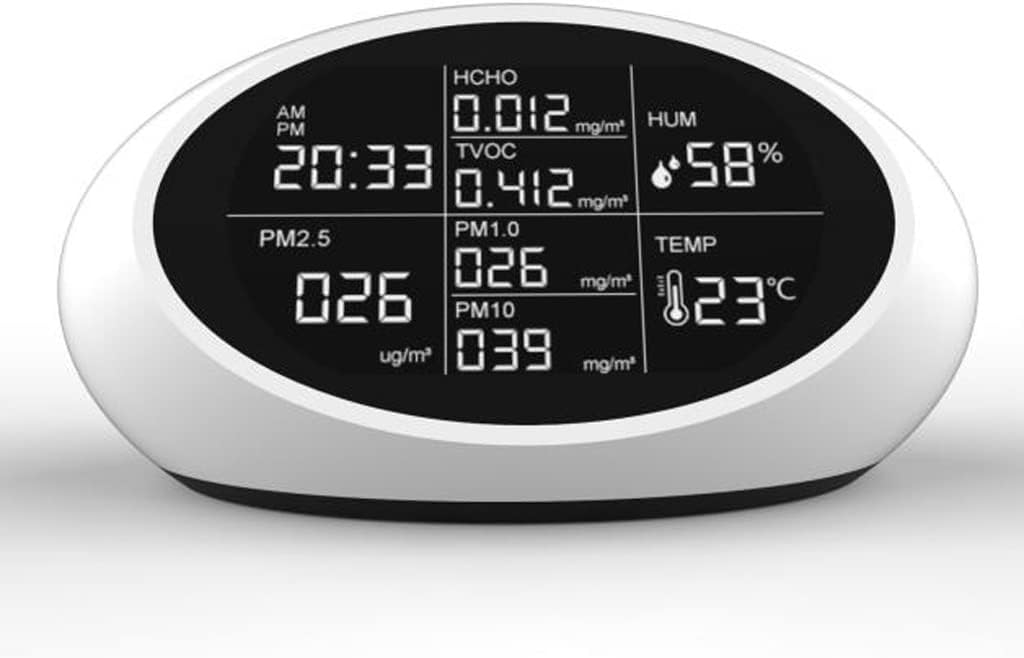 Air Quality Monitor Indoor PM2.5 Formaldehyde(HCHO) TVOC Gas Analyzer Air Quality Detector Gas Analyzer Dust Meter Sensor