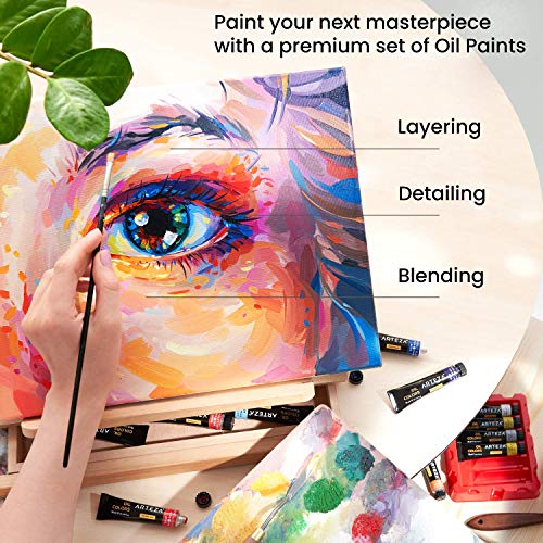 Arteza Oil Paint Set, 24 Colors, 12Ml, 0.4 Us Fl Oz Tubes, Richly Pigmented Oil Paints For Canvas Painting, Art Set For Beginners And Professional Artists #TOP5