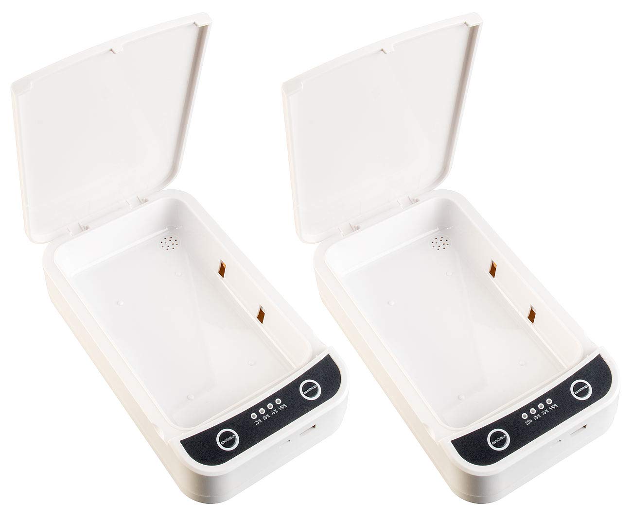 Somikon UV-Sterilisator: 2er-Set UV-Desinfektions-Boxen für Smartphone, Brille, Schlüssel usw. (Sterilisator Desinfektionbox, Desinfektionsbox, NAS)