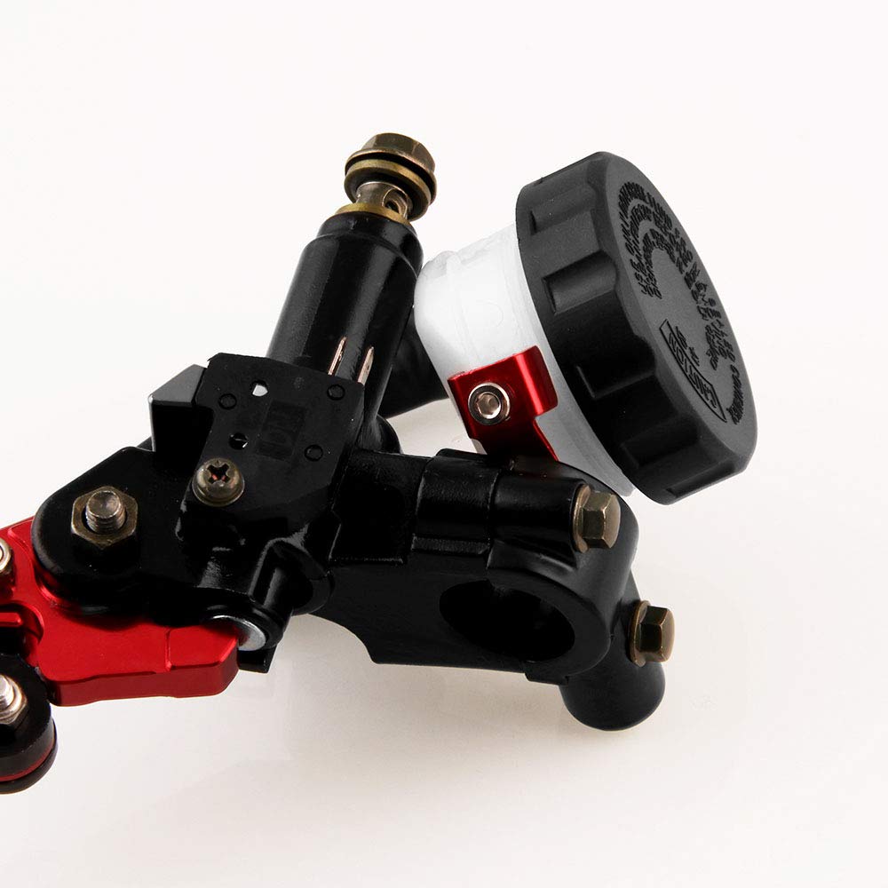 leve freno frizione moto,7/8" 22mm gruppo frizione a clacson regolabile con pompa idraulical,Freno manubrio universale in alluminio,per Honda Suzuki Kawasaki Yamaha D10 (Rosso)