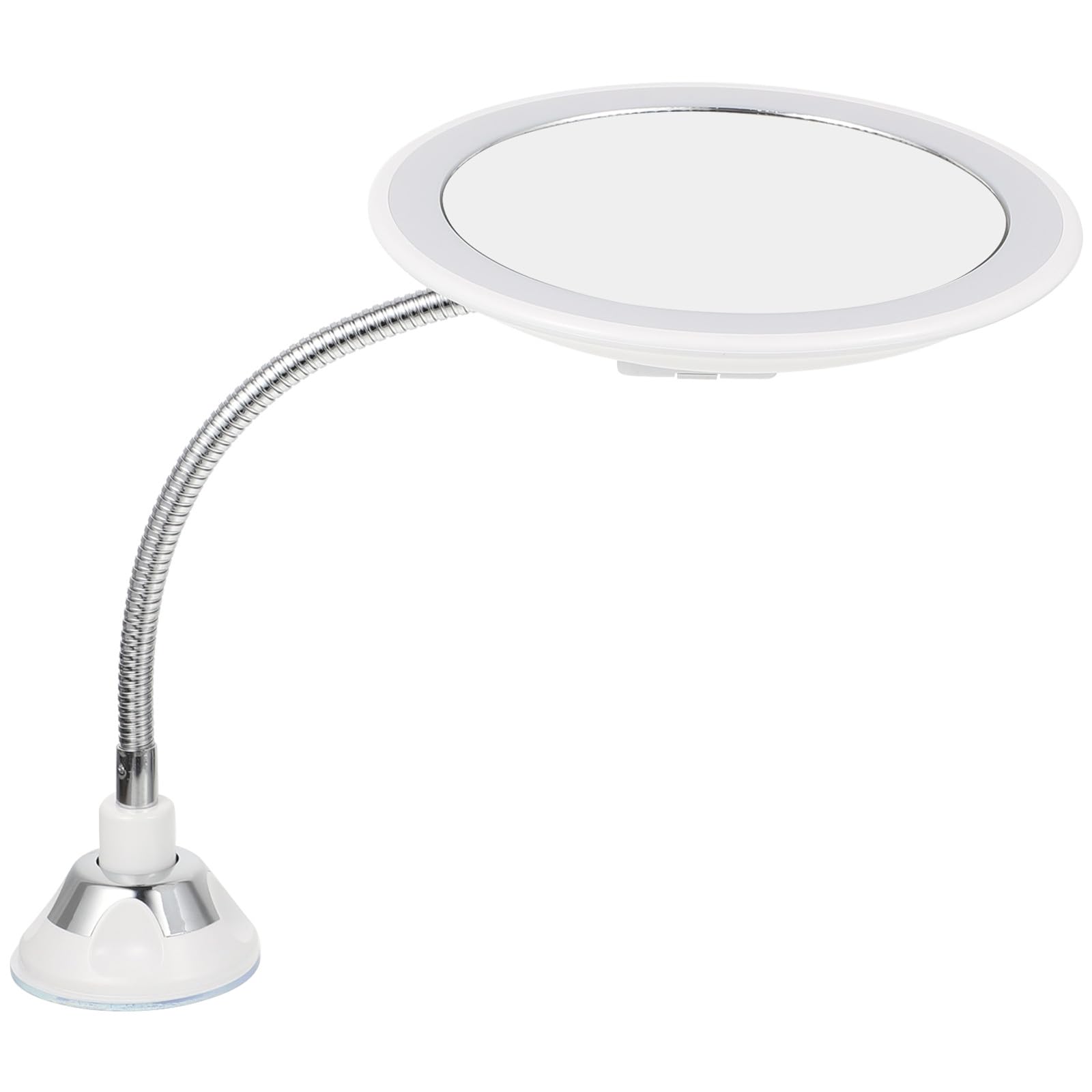 Runder Vergrößerungsspiegel mit 10 Stück Vergrößerung LED Beleuchtung und 360-grad Drehung Leichter Badezimmer Kosmetikspiegel aus Abs und Glas mit Saugnapf