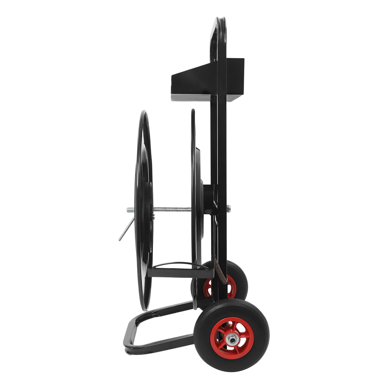 Carrello scorrevole – Carrello per reggette PP + PET 80 kg di capacità di carico carrello reggiatura con ruote in gomma e scatola di immagazzinaggio, per rotoli Ø 20/40 cm