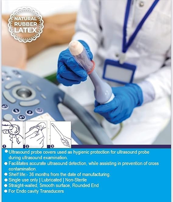 KASHSURG Ultrasound Probe Covers – Non-Sterile, 3.5cm x 20cm, Disposable Protective Sheaths (200, 3.5cm x 20cm)
