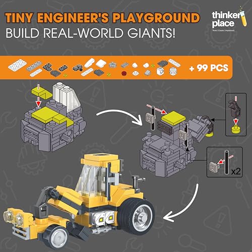 Image of STEM Construction Vehicle Building Blocks Set (99 Pcs) | DIY Grader Toy for Kids 7+ Years (Boys & Girls) | Educational Engineering Toy | Creativity & Problem Solving