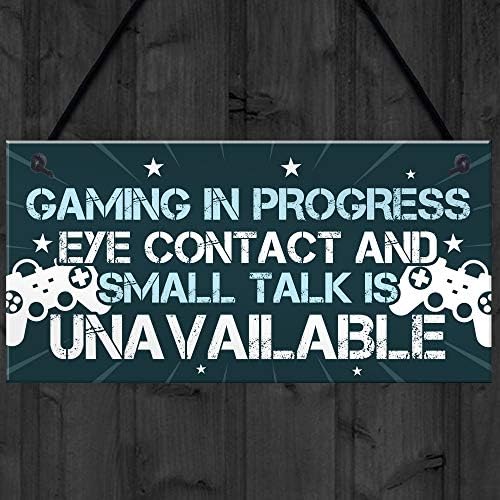 RED OCEAN Funny Gaming Bedroom Door Sign Novelty Gamer Gifts Accessories Birthday Gift For Brother Son Dad