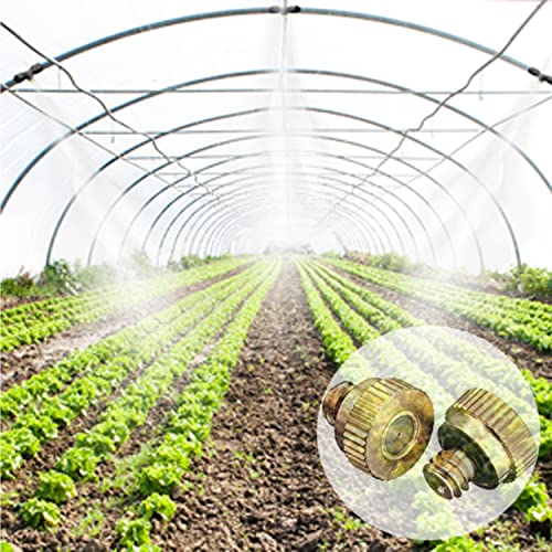 20 Pack Brass Misting Nozzles Tees, Brass Spray Nozzles For Greenhouse Landscaping Humidification, Dust Control Mist Nozzle Sprinkler For Outdoor Cooling System 0.012 Orifice (0.3 Mm) 10/24 Unc Garden #TOP6