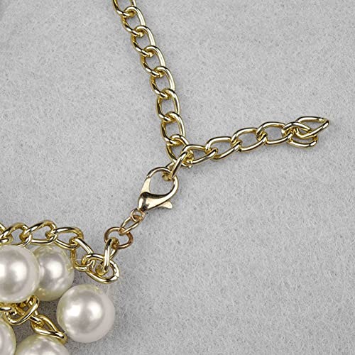 Collar de hombro sofisticado y cadena de cuerpo con perlas para espectáculos de moda 4