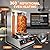 KOOTEN Shawarma Grill Machine Electric Vertical Kebab Gyro Grill Machine Rotisserie Broiler Machine with 2 Burners and Meat Catch Pan, 3000W