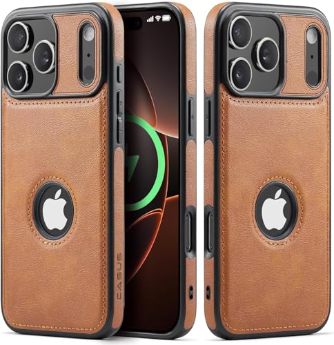 Étui magnétique iPhone 17 Pro Max antichoc : coque fine marron compatible MagSafe