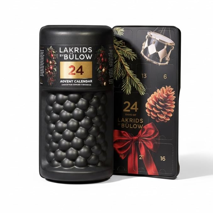 LAKRIDS BY BÜLOW - Großer Lakritz Adventskalender 2025 - Weihnachtskalender mit Dänischer Gourmet Lakritze und Schokolade hergestellt in Kopenhagen - Glutenfrei & ohne Gelatine