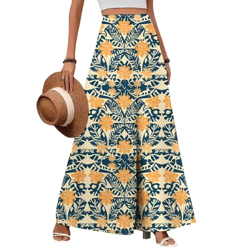 Hawaiian Wide Leg Pants for Women Flared High Waist Relax Fit Trousers Floral Pants Casual Summer Vacation Trousers