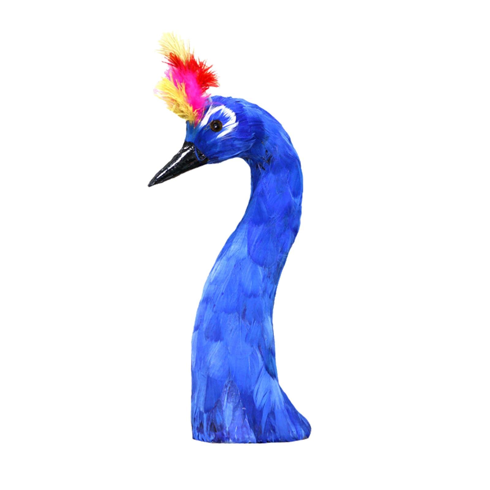 Peacock Head Statue Ornament Figurine Sculpture for Cabinet Decor Blue