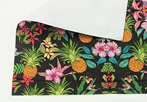 Wallye Luau Fiesta Party Supplies 20 Pack Pineapple Hawaiian Cocktail Napkins, Tropical Decoupage Napkins, Black #TOP4
