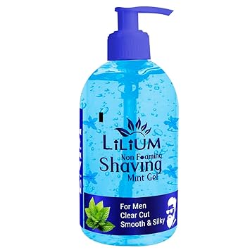 Lilium Non Foaming Shaving Gel for Men Mint 600ml | Clear Cut, Smooth & Silky Shave | Cooling & Hydrating Formula