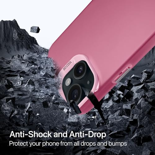 Image of Vaku Luxos Matte Dazzle Back Cover for iPhone 15 Plus Shock Proof Airbag Protection TPU Case Scratch Resistant Slim Thin Military-Grade Protection - Pink