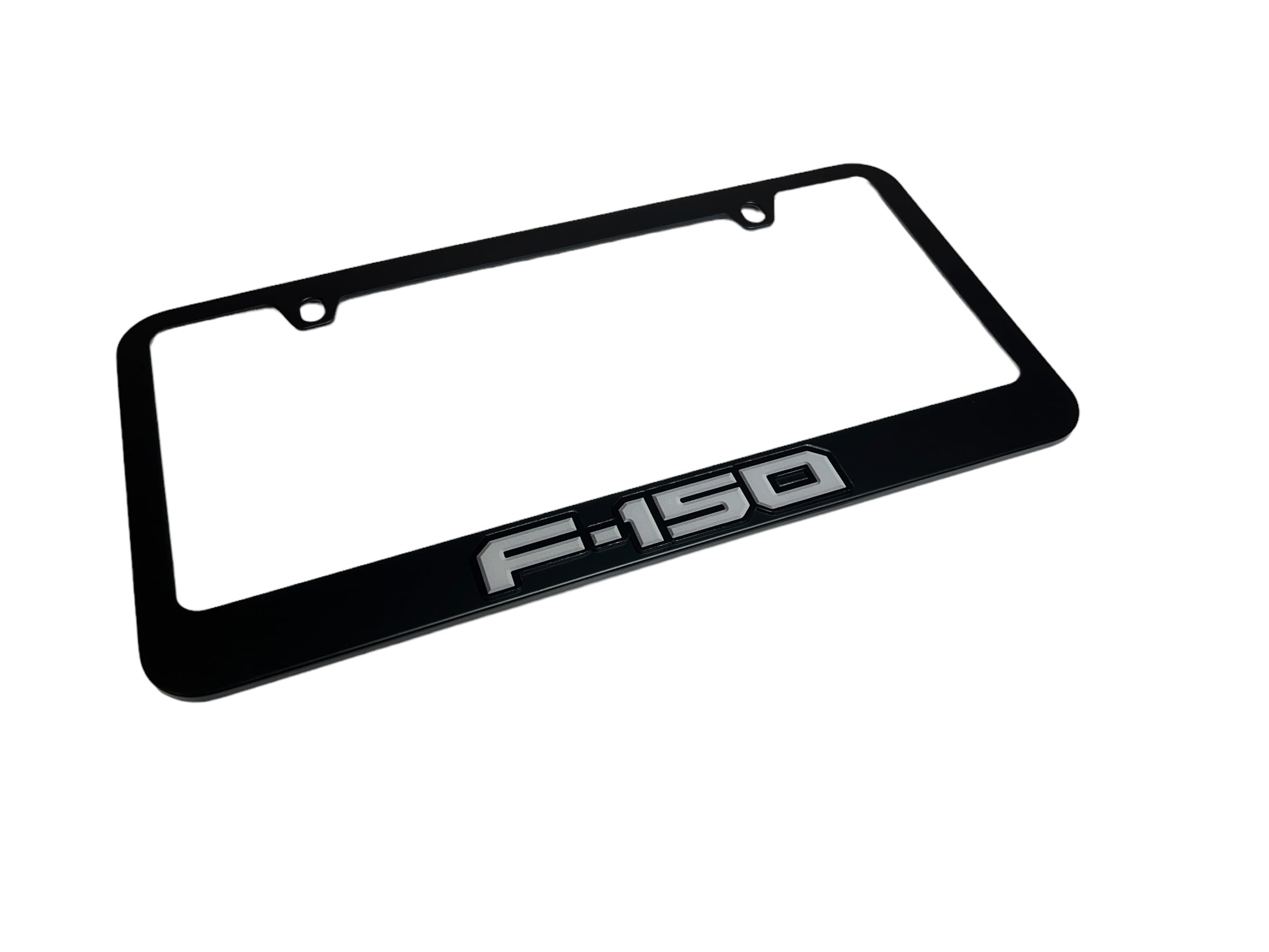 Eurosport Daytona - Compatible with 2021-2024 Ford F-150 - Black License Plate Frame