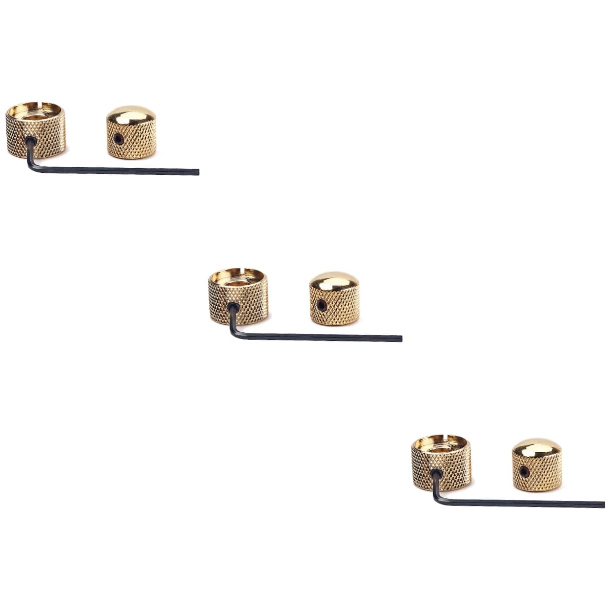 VICASKY 3pcs 2 1 Dual Bass Knob Guitar Control Knobs Electric Guitar Volume Strong Metal Shell Replacement for Damaged Worn-Out Volume Tone Control