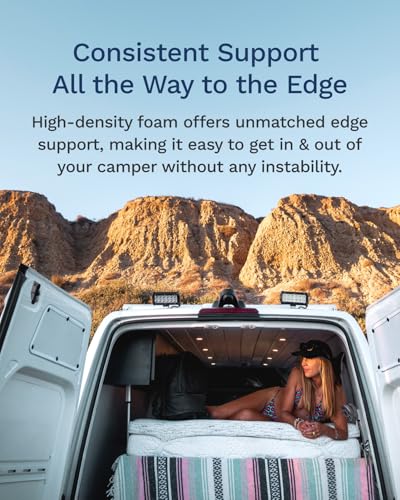 Image of ViscoSoft 3 Inch Memory Foam Mattress Topper Short King - Select High Density Ventilated RV Camper Mattress Pad - Premium Removable Rayon Cover