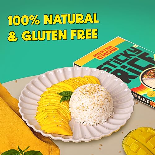 Image of Masterchow Sticky rice | Pack of 3 | Organic Local farm grown Rice (sticky) | Perfect of sushi roll | Japanese Rice | Gluten Free and perfect for healthy Snacking | 930 Gm