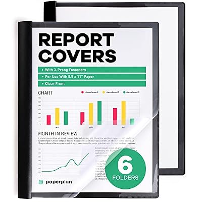 Report Covers - (Set of 6), 8.5 x 11 Letter Size, by Paper Plan, Clear Front Folders - Ideal for Presentations, Resumes & Keeping Your Documents Neat and Professional