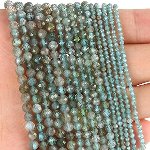 Song Xi 90pcs 4mm Natural Kyanite Gemstone Beads Faceted Round Loose Stone Beads for Jewelry Making Cover