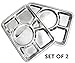 Darware Cafeteria Mess Trays (2-Pack); Stainless Steel 15 in. x 11 in. Rectangular 6-Compartment Divided Plates/Cafeteria Food Trays