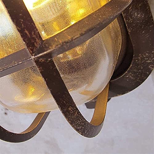 Applique murale industrielle E27 rustique en aluminium et verre ovale