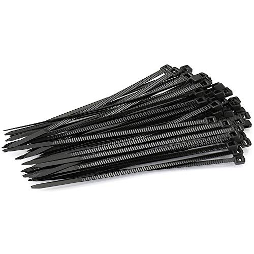 Classyke Black Nylon Cable Ties Zip Ties 7.8 inches with Self Locking for Indoor Outdoor String Lights (Pack of 50)