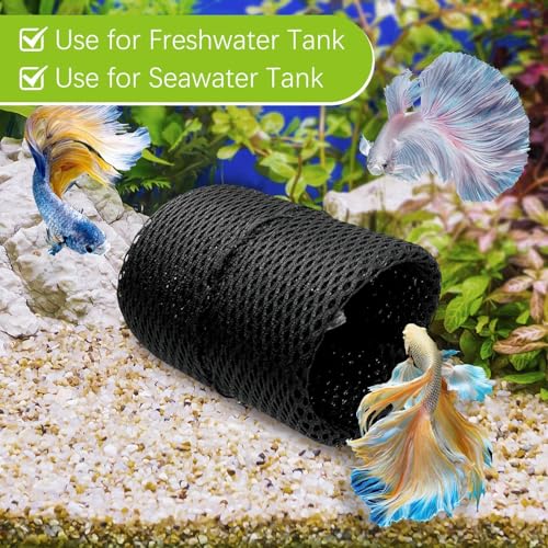 Image of PINVNBY Betta Fish Tunnel 2 Pack Betta Fish Tank Accessories Decoration Betta Tunnel Toys with Suction Cups Black Aquarium Cave for Shrimp Cichlid Guppy